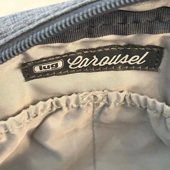 Lug Carousel Convertible Crossbody Bag Purse Herringbone Basket Weave Blue - Picture 12 of 14